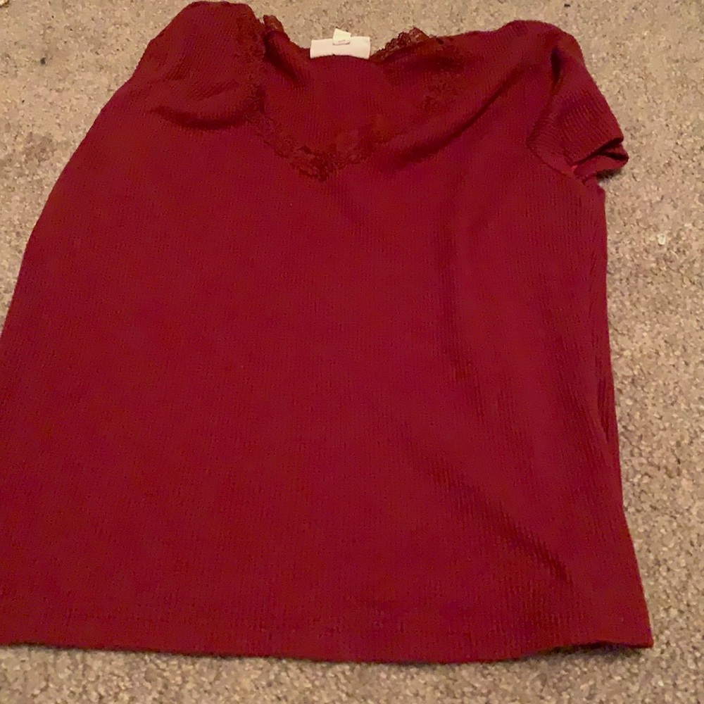 burgundy size large shirt,never worn.